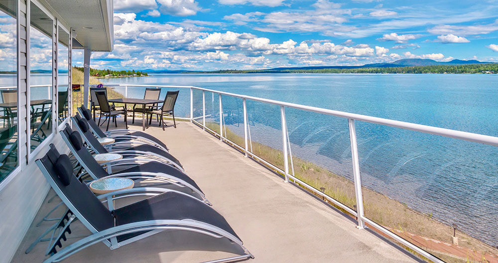 private home balcony with contemporary glass railings